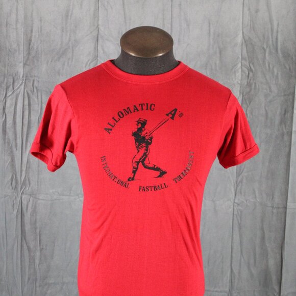 Vintage Graphic T-shirt - Allomatic As International Fastball - Men's Medium - Picture 3 of 8